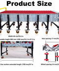 Wide Adjustable Unpowered Conveyor Table With Flexible Rollers, Workhorse Extendable Length From 11.8 To 66.9 Inches