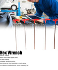 Hardcore Five Piece T Handle Hex Wrench Kit Made From Tough S2 Alloy Steel With Grippy Handles For Zero Slipping, five red hex wrenches