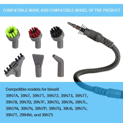 Replacement Extension Hose And Cleaning Brush Tool Kit For Steam Shot Omni Hard Surface Steam Cleaners with accessories displayed