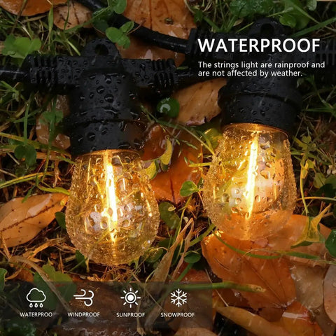 25 Pack Shatterproof S14 LED Replacement Bulbs For Outdoor String Lights One Watt Equivalent to Ten Watt Warm White 2200K