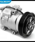 Oem Style Ac Compressor Direct Drop In Replacement For Honda Odyssey Pilot Ridgeline And Acura Mdx Zdx close-up view showing compressor and pulley.