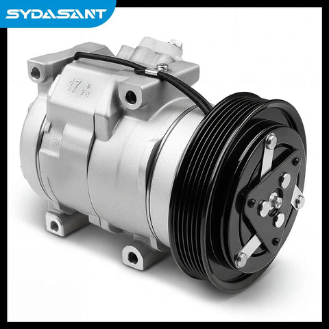 Oem Style Ac Compressor Direct Drop In Replacement For Honda Odyssey Pilot Ridgeline And Acura Mdx Zdx close-up view showing compressor and pulley.
