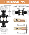 Six Pack Crystal Door Knobs Set For Interior Passages Non Locking Hallway And Closet Door Handles dimensions shown