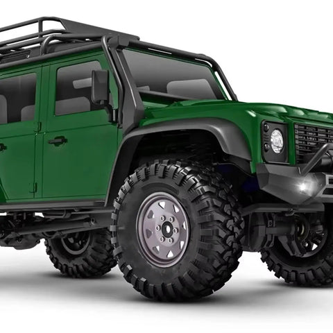 Hardcore Metal Beadlock Wheels 1.9 Inch For 1/10 Scale RC Crawler Pickup Trucks Hex Rim Upgrade Compatible With Axial Scx10 Traxxas Trx4 Redcat Gen8 Slick White Ride Ready on green RC crawler.
