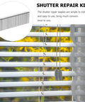 Real Deal Plantation Shutter Staple Repair Kit With Forty Heavy Duty Rust Proof Nails For Secure Tilt Rod And Louver Fix Indoors Outdoors Home Projects with stainless steel staples.