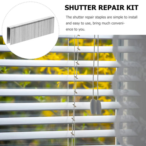 Real Deal Plantation Shutter Staple Repair Kit With Forty Heavy Duty Rust Proof Nails For Secure Tilt Rod And Louver Fix Indoors Outdoors Home Projects with stainless steel staples.