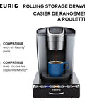 Under Counter Coffee Pod Storage Drawer For Single Cup Brewers Space Saver Holds Up To 35 K Cup Pods with black finish