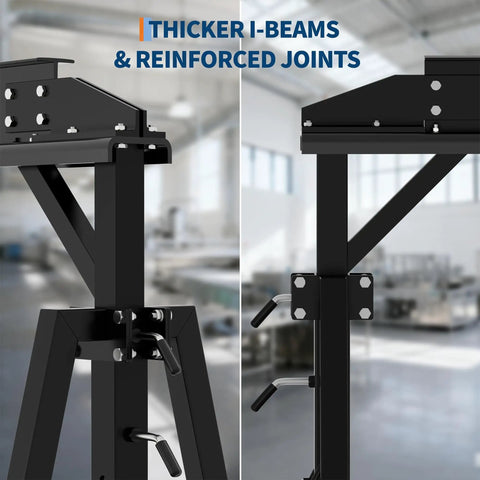 Close-up of Heavy Duty Workhorse Gantry Crane 4400 Lbs, featuring thicker I-beams and reinforced joints for durability.
