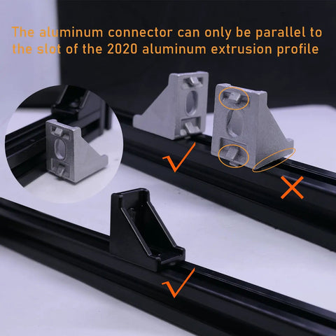 12 Pack 2020 Aluminum Extrusion Corner Brackets In Black With 24 Sliding T Nuts And Screws 90 Degree Connectors For 2020 Series