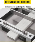 Auto Heat Shrink Tube Cutter With Digital Display, 300W Motor, precise mechanism for synchronous cutting of 3 tape pieces.