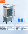 Evaporative Air Cooler 1400 CFM 11 X 31 Inch Portable Swamp Cooler With 3 Speeds, Energy Saving Outdoor Air Conditioner