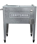 Craftsman 60-Quart Galvanized Cooler With Wheels For Outdoor Patio Porch Tailgates And Worksites Built To Last