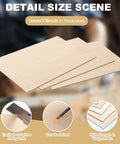 Basswood sheets, unfinished natural wood, 3 sheets visible, 12 x 16 x 1/8 in, for laser cutting.
