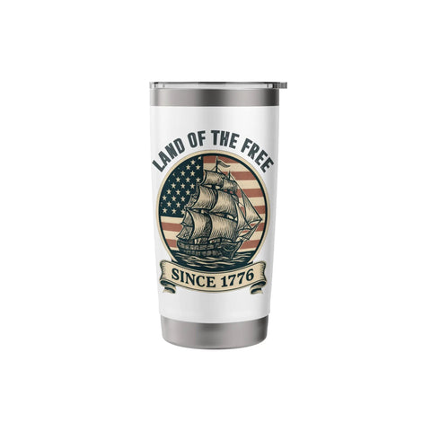 Patriotic Stainless Steel Insulated Tumbler With Vintage American Flag Sailboat Design Red White And Blue Vibes Keeps Your Drink Ice Cold Or Hot Perfect For 4th Of July Celebrations And Independence Day American Pride
