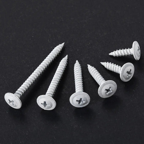 Size 8 white truss head wood screws self tapping carbon steel with black phosphate coating rust proof high strength durable for wood and drywall
