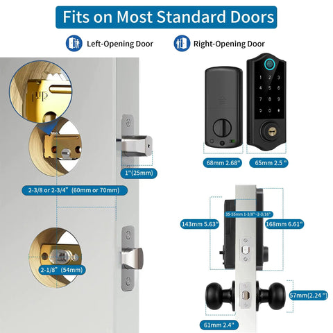 Slick Touch Fingerprint Smart Door Lock With Heavy Duty Handle Set For Front Doors Featuring No Hustle App Control Auto Lock And Killer Keypad Entry For Built Different Home Security