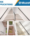 Bulletproof Stainless Steel Stair Handrail Ten Foot Wall Mount With No Sweat Setup Pre Drilled Holes Heavy Duty Family Safety Grip Commercial Grade Railing Built Tough For Every Household on various stair designs.