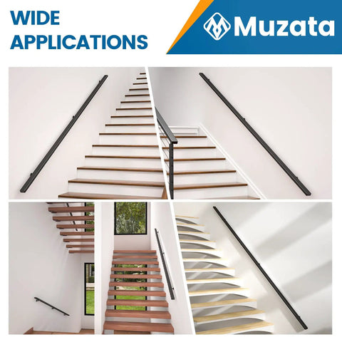 Bulletproof Stainless Steel Stair Handrail Ten Foot Wall Mount With No Sweat Setup Pre Drilled Holes Heavy Duty Family Safety Grip Commercial Grade Railing Built Tough For Every Household on various stair designs.