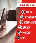 Epoxy Repair Putty Stick 2 Oz Hand Mixable Two Part System All Purpose Quick Set Moldable Adhesive That Bonds To Damp Surfaces And Cures Underwater For Home Marine And Plumbing Fixes 1 Pack shown with wood application icons for metal, concrete, ceramics, brick, wood, PVC.