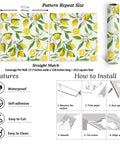 Lemon Peel And Stick Floral Wallpaper Dope Fresh Citrus Leaf Prints Removable Self Adhesive Vinyl product details and installation guide