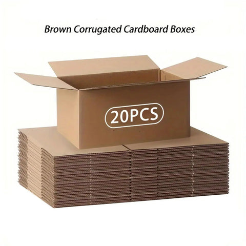 Durable Brown Corrugated Mailer Boxes With Lids 7.6x3.94x5.1 Inches Single Wall 32 Lb Per Sq In Pack Of 20 Eco Friendly Moving Supplies