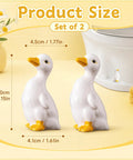 Total Bath Refresh With These Straight Up Cute Ceramic Duck Toilet Bolt Caps Set Of Two Standing Screw Covers Featuring Easy Peasy Setup And Real Deal Rust Protection, size details.