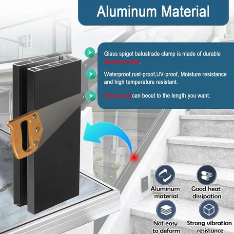 Solid As A Rock Silver Aluminum Glass Railing Spigot Clamps For Deck Balcony And Pool Fence Standoff Brackets showcasing easy-cut aluminum material.