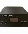 Front view of Plug And Play Tiny 100W Automatic Antenna Tuner With OLED Display Covers 1.8 MHz To 55 MHz Self Tuning ATU in metal case
