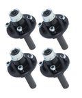 4 On 4 Trailer Axle Kit With Idler Hub And BT8 Round Spindle 2,000 Lb Capacity Black Coated Wheel Hubs With Dust Cap 4 Sets
