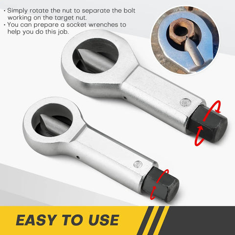 Heavy Duty Nut Splitter Set For Removing Damaged Rusted Nuts With Ease In The Garage Or Workshop Four Piece Chrome Plated 40Cr Steel