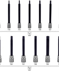 Magnetic Long Torx Bit Socket Set, 13-Piece, Corrosion-Resistant Star Bits For Automotive Repairs, Heat-Treated S2 Steel