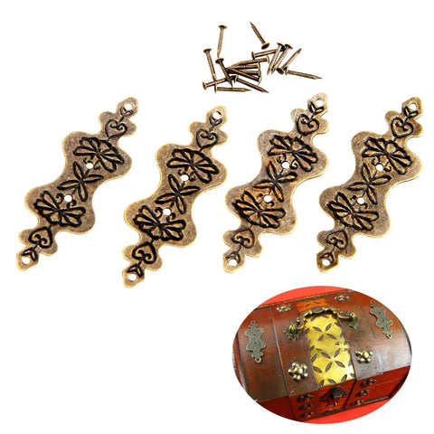 Antique Bronze Corner Brackets And Decorative Box Feet Set For Wood Boxes Cabinets And Trunks 150 Pcs With Retro Vibe