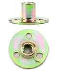 Heavy Duty 3/8-16 Round Base T Nuts 12 Piece Set Carbon Steel Insert Plate Nuts featuring a colorful finish and round base design.