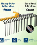 48 Inch Tow Behind Lawn Dethatcher Rake With 20 Spring Steel Tines highlighting durability and rust resistance.