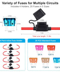 Four Pack 16 AWG Inline Fuse Holder Kit Waterproof Plug And Play 12V And 24V Automotive Fuse Holder with fuse sizes diagram