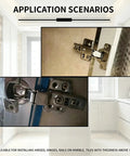 6x14mm Short Expansion Screw Set For Cabinet Hinge Repair And Stripped Thread Restoration, hinge installation views