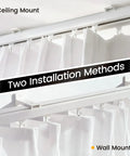 Beefy Heavy Duty Aluminum Curtain Track Kit For Ceiling Or Wall Mount White 9 To 12 Feet One Pack With Reinforced Brackets And Premium Aluminum Alloy Durable Glide Rail For Drapes Light Curtains And Room Dividers. Ceiling and wall mount track with curtains