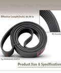 Ultimate 7PK2118 Serpentine Drive Belt For Toyota Tacoma Tundra V6 And Range Rover W12 Engine Replacement K070834 detailed view of belt size and specifications.