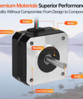 Nema 17 Stepper Motor 2 Phase 1.8 Degree 0.16 Nm High Torque Bipolar With 4 Wire Cable 1M 24mm Shaft Annotated Design