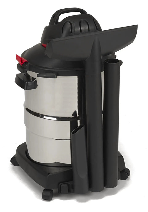 12 Gallon Stainless Steel Wet Dry Vacuum With 5.5 Peak HP Power For Garage, Workshop And Basement Cleanup, with hose and nozzle