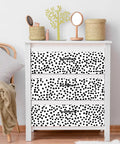 Dresser with Easy Peel And Stick Black Polka Dot Wallpaper Roll No Mess Install 17.7 By 393.7 Inches Covers 48.4 Sq Ft Breezy Removable Self Adhesive Vinyl For Walls Bathroom And Living Space Decor
