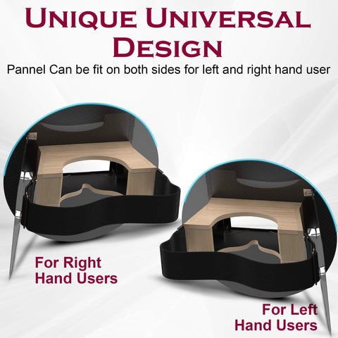 Ultralight Pancake Welding Hood With 10oz Carbon Fiber Panels for pipeline welders, showing right and left hand use options