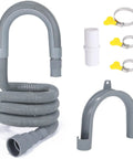 Universal Washing Machine Drain Hose Extension Kit 6.5 ft with corrugated hose, adapters, and clamps for washers and sinks