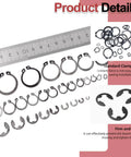 312 Pcs Snap Rings Kit With C Clips And E Clips Manganese Steel Retaining Ring Set M4 To M28 And 1.5 To 10mm shown with ruler for scale