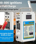 Grab And Go Hand Crank Generator With USB Charger And AC Outlets Emergency Portable Power Supply shown with igniter attachment.