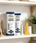 Two Piece Drywall Repair Paste Kit With Heavy Duty Scraper For Quick Hole And Crack Patching Zero Fuss Blending For A Flawless Smooth Surface Before Painting Touchups on a shelf.