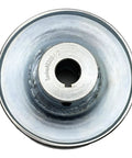 Single Groove V Belt Pulley For A B 5L 4L Belts Carbon Steel Motor Pulley Three Inch Outside Diameter One Half Inch Bore Zinc Plated Durable Pulley With Keyseat And Hardware, top view showing bore and keyseat details.