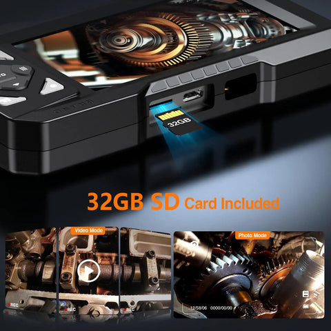 4.3 Inch Industrial Endoscope Borescope With 16.5 Ft Cable, 1080P HD Camera, IPS Display, Real Time Analysis, One Click Photo And Video Capture For Home And Pro Inspections, 32GB SD card included