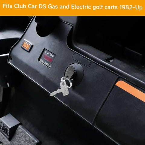 Four Pack Golf Cart Ignition Keys Replacement For Club Car DS 1982 And Up Carryall Precedent Onward Tempo in ignition lock