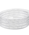 Coiled clear 1 inch high pressure hose with spiral steel wire reinforcement, 10 ft long, flexible suction line for water fuel powder.